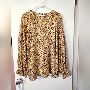 Long sleeved, sheer blouse